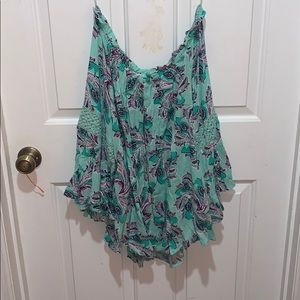 Paisley bell sleeved off the shoulder blouse